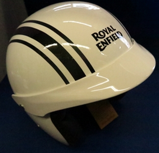Royal Enfield Aviator Sun Peak Helmet White/Black stripe XL new